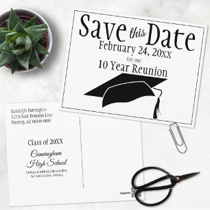 Reunion Class Save the Date Black Gradup Briefkaart