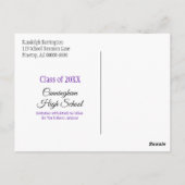 Reunion Class Save the Date Minimalist Paars Gold Briefkaart (Achterkant)