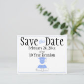 Reunion Class Save the Date Minimalist Pastel Blue Briefkaart (Staand voorkant)