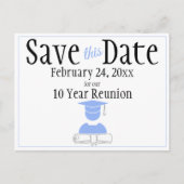 Reunion Class Save the Date Minimalist Pastel Blue Briefkaart (Voorkant)