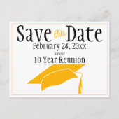Reunion Class Save the Date Oranje Gradup Briefkaart (Voorkant)