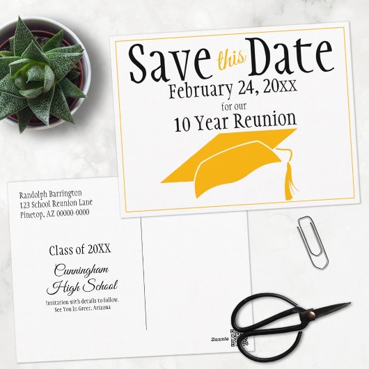 Reunion Class Save the Date Oranje Gradup Briefkaart