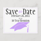 Reunion Class Save the Date Violet Gradup Briefkaart (Voorkant)