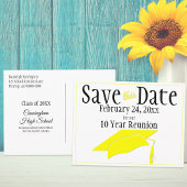 Reunion Class Save the Date Yellow Gradup Briefkaart