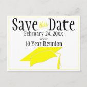 Reunion Class Save the Date Yellow Gradup Briefkaart (Voorkant)