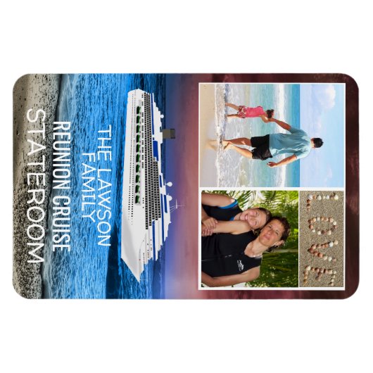 Reunion Cruise Stateroom Door Marker Beach Foto Magneet (Horizontaal)