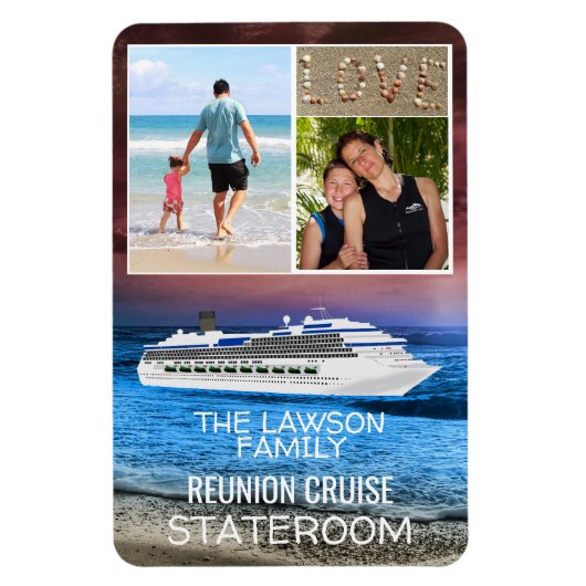 Reunion Cruise Stateroom Door Marker Beach Foto Magneet (Verticaal)