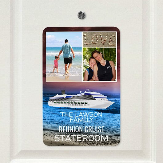 Reunion Cruise Stateroom Door Marker Beach Foto Magneet