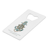 Reunion cruise van aangepaste Nautical Anchor Fami Creditkaart Flessenopener (Voorkant Gekanteld)