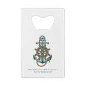 Reunion cruise van aangepaste Nautical Anchor Fami Creditkaart Flessenopener (Achterkant)
