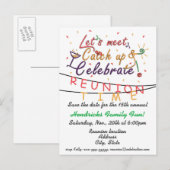 Reunion design for families, school mates, peers aankondigingskaart (Voorkant / Achterkant)