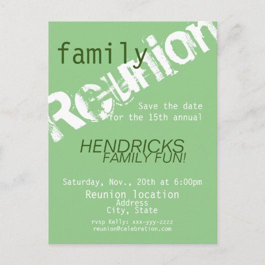 Reunion design for families, school mates, peers briefkaart (Voorkant)
