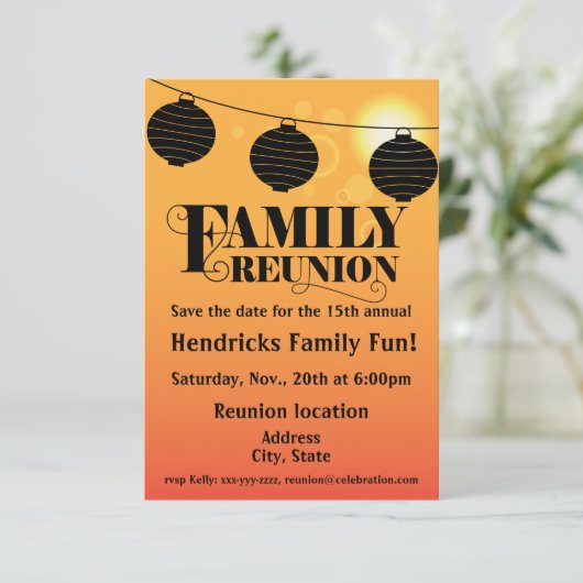 Reunion design for families, school mates, peers save the date (Staand voorkant)