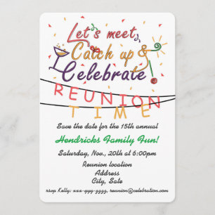 Reunion design for families, school mates, peers save the date