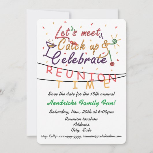 Reunion design for families, school mates, peers save the date (Voorkant)
