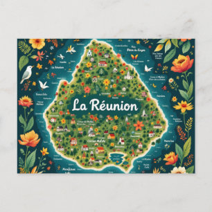 Reunion-eiland ansichtkaart briefkaart