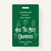 Reunion Grandouders Award - Meest grote Kinderen Badge (Voorkant)