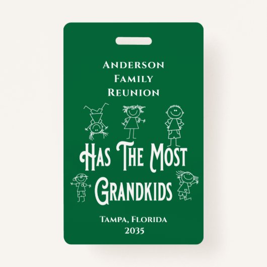 Reunion Grandouders Award - Meest grote Kinderen Badge (Voorkant)