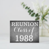 Reunion Handwriting Typografie Zwart Wit Briefkaart (Staand voorkant)