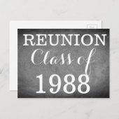 Reunion Handwriting Typografie Zwart Wit Briefkaart (Voorkant / Achterkant)