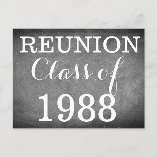 Reunion Handwriting Typografie Zwart Wit Briefkaart (Voorkant)