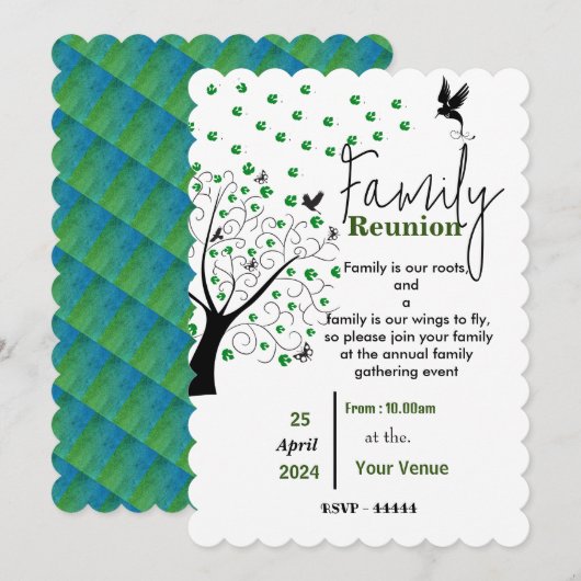 Reunion Invitation Kaart (Voorkant / Achterkant)