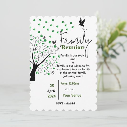 Reunion Invitation Kaart (Staand voorkant)