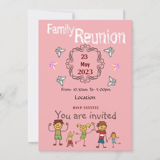 Reunion Invitation Kaart (Voorkant)