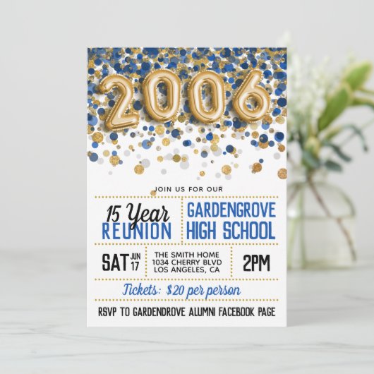 Reunion middelbare school 2006 kaart (Staand voorkant)