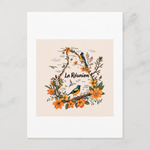 Reunion Postcard Bloemen Réunion ansichtkaart Briefkaart