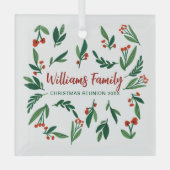 Reunion Red Green Holly Berry Glas Ornament (Voorkant)