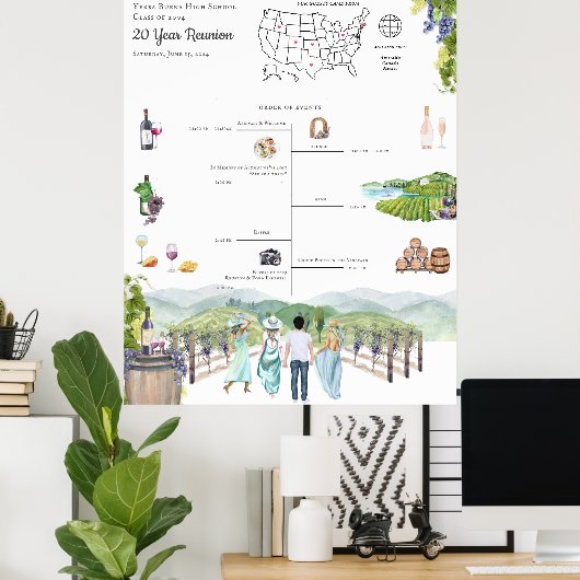 Reunion reisschema Welkom Poster (Thuiskantoor)