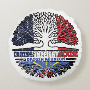 Réunion Réunionese French Tree Roots Flag Rond Kussen