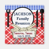 Reunion - Rood, Wit & Blauw Picknick of BBQ Magneet (Voorkant)