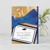 Reunion Royal Blue Accent Color van 50 jaar Kaart (Staand voorkant)