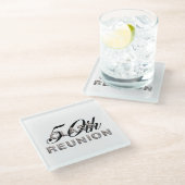 Reunion t - shirts klasse glazen onderzetter (Schuin)