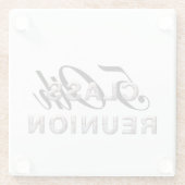 Reunion t - shirts klasse glazen onderzetter (Achterkant)