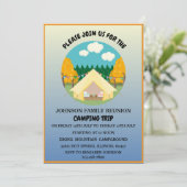Reunion van de Cute Tree & Tent Summer Camping Kaart (Staand voorkant)