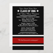 Reunion van klasse Black/Red Sporty Stripes Kaart (Voorkant / Achterkant)