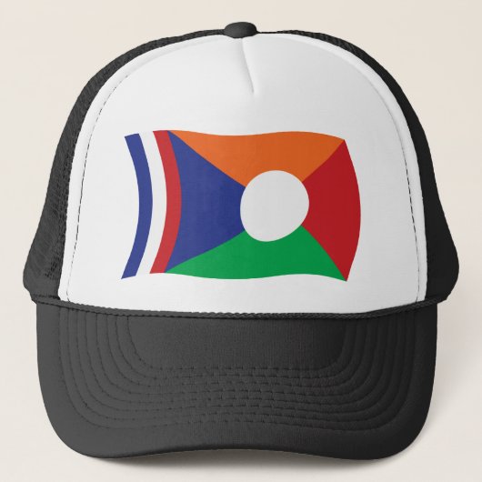 Reunion Vlag Hoed Trucker Pet (Voorkant)