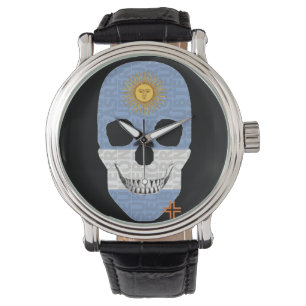 REUNIONES Argentina Watch Mannen  zwarte leat Horloge