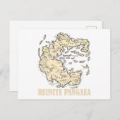 Reunite Pangaea Wereldkaart Geschiedenis Funny Geo Briefkaart (Voorkant / Achterkant)