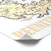 Reunite Pangaea Wereldkaart Geschiedenis Funny Geo Poster (Hoek)