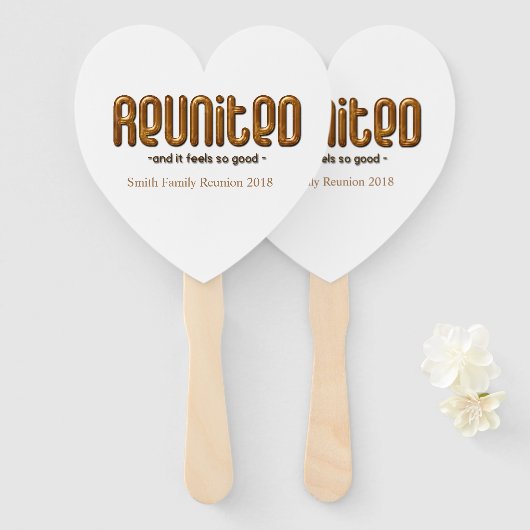 Reunited Custom Familie Reunion Fans Handwaaier (Voorkant en achterkant)