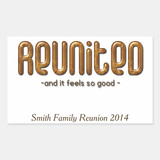 Reunited Custom Family Reunion Rechthoekige Sticker (Voorkant)