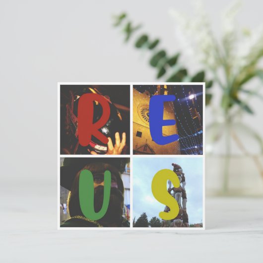 Reus 2x2 op Wenskaart Kaart (Staand voorkant)