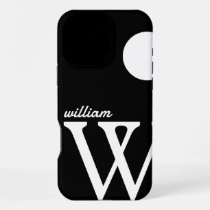 Reus Monogram Eenvoudig Zwart en Wit iPhone 16 Pro Max Hoesje