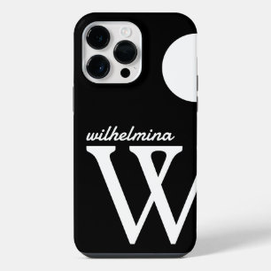 Reus Monogram Eenvoudig Zwart en Wit iPhone 14 Pro Max Hoesje