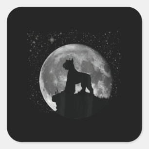 reus schnauzer mannen kind gift vierkante sticker