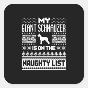 reus schnauzer op de lijst van ondeugenden lelijke vierkante sticker